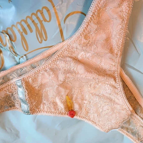 Tallulah Love cream rose thong, Large L NWT - Picture 5 of 9